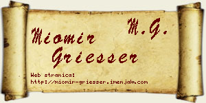 Miomir Griesser vizit kartica